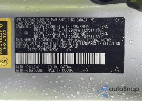 2011 Lexus Rx 350 z USA, uszkodzony, nr VIN 2T2ZK1BA7BC046586